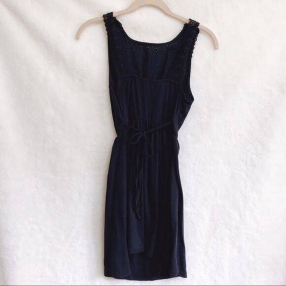 Atmosphere Dark Blue Sleeveless Pattern Dress - Picture 4 of 8